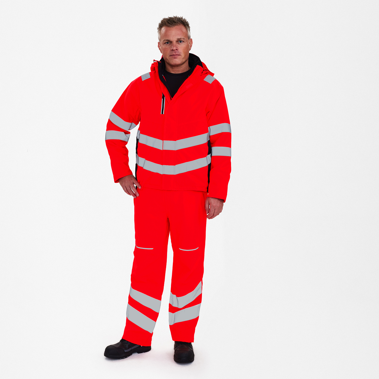 ENGEL Safety Winterjacke in Rot/Schwarz, Größe XS