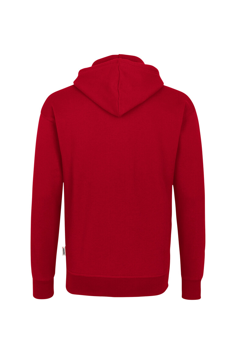 HAKRO 560 Kapuzen-Sweatshirt Bio-Baumwolle GOTS in Rot, Größe 6XL