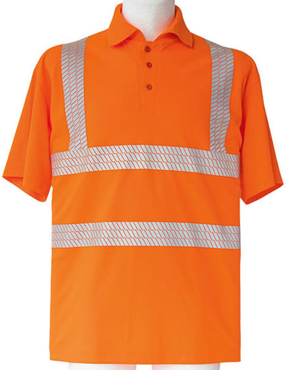 Korntex® Hi-Vis Broken Reflex Polo-Shirt "Manchester" in Signal Orange, Größe 5XL