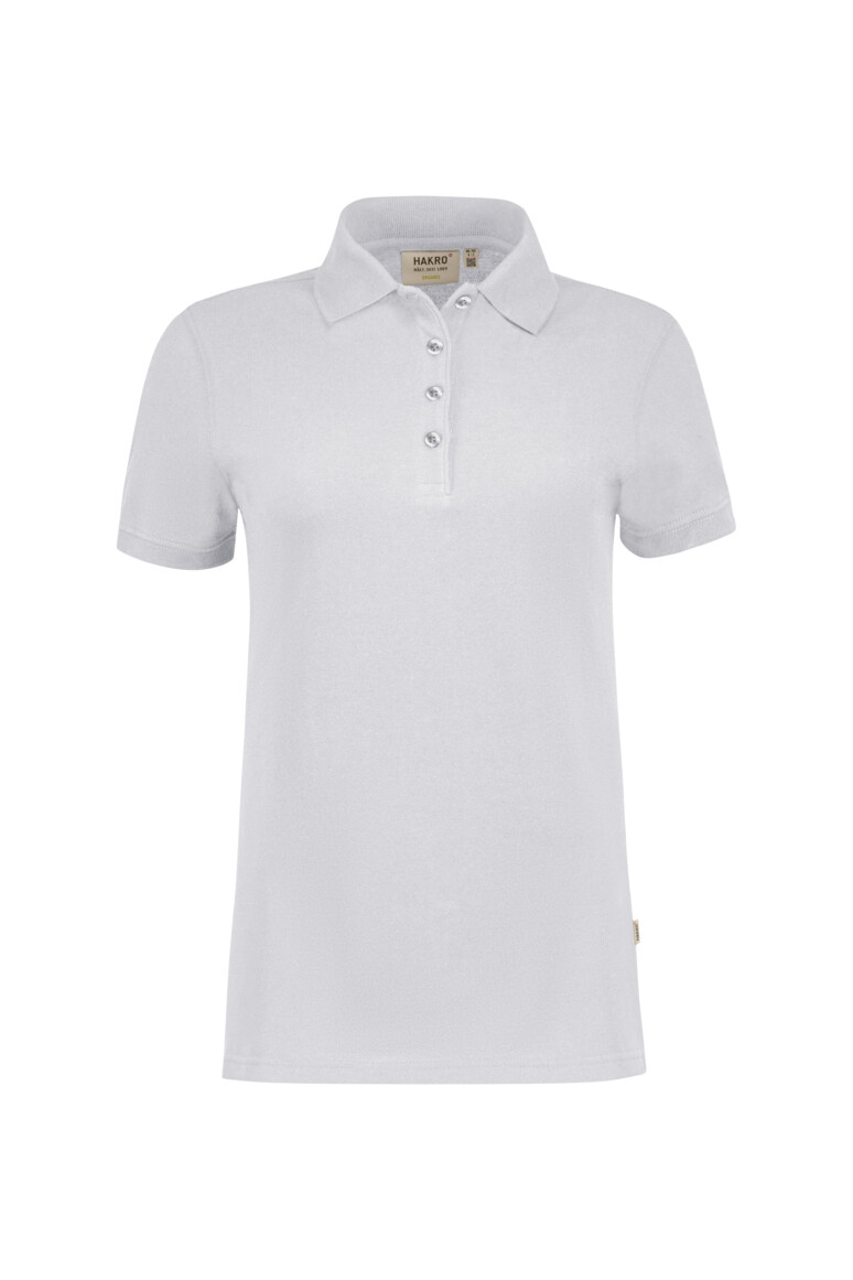 HAKRO 301 Damen Poloshirt Bio-Baumwolle GOTS in Weiß, Größe 6XL