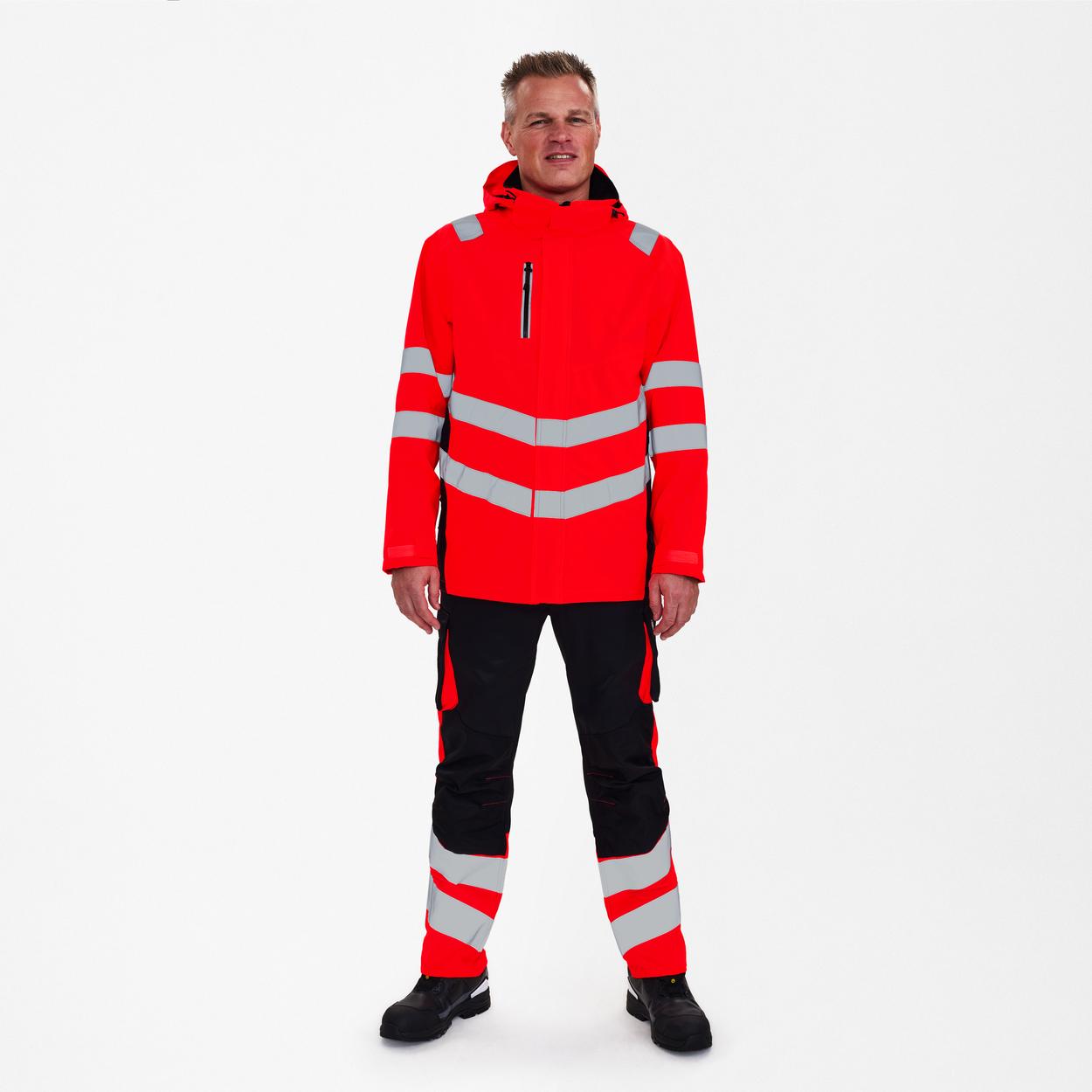 ENGEL Safety Shellparka in Rot/Schwarz, Größe XS