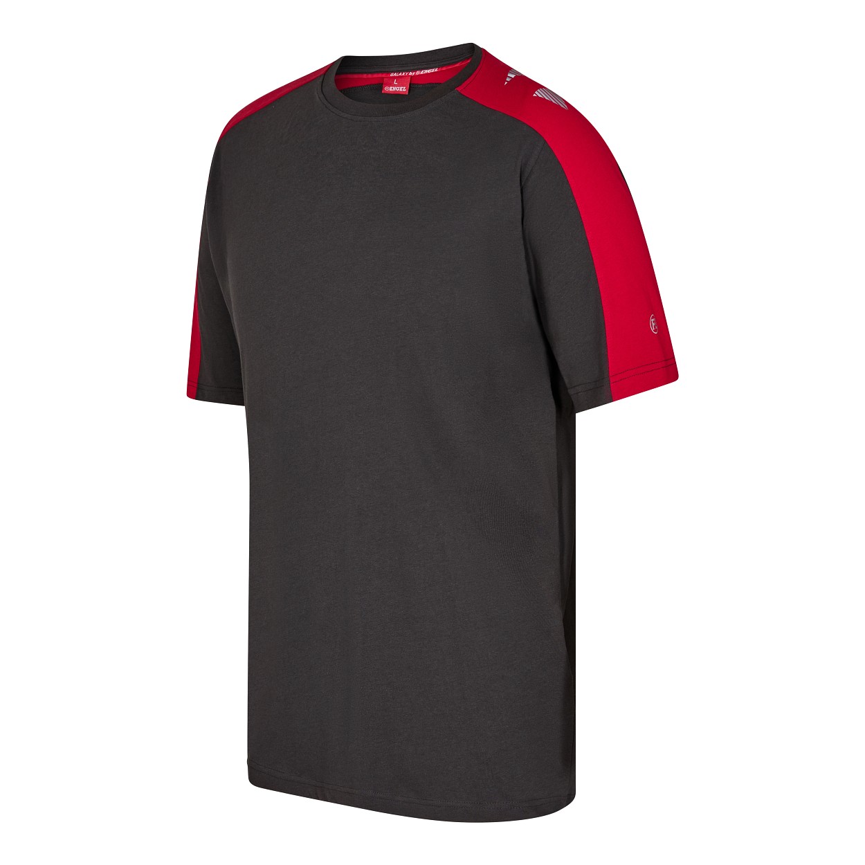 ENGEL Galaxy T-Shirt in Anthrazit Grau/Tomato Red, Größe XS
