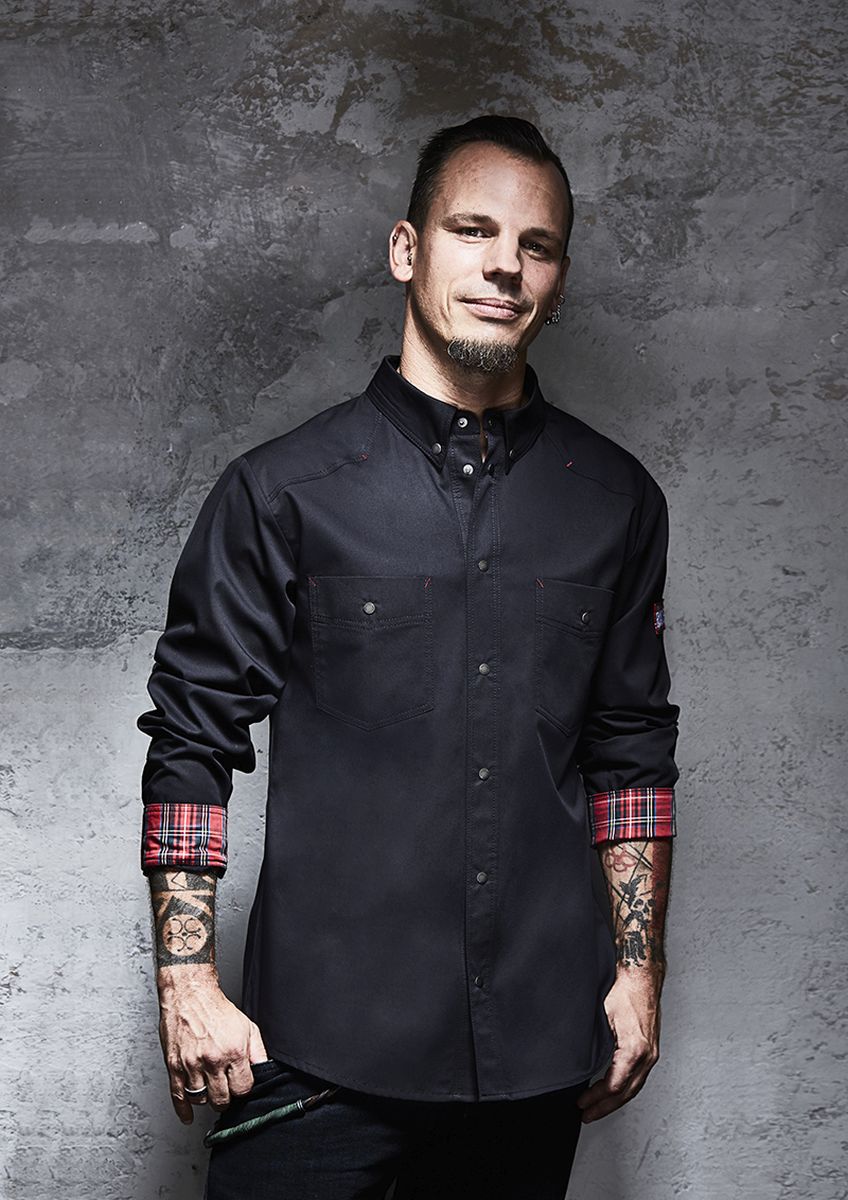 Kochhemd Button-Down ROCK CHEF®-Stage2 Größe 46 in Schwarz von Karlowsky