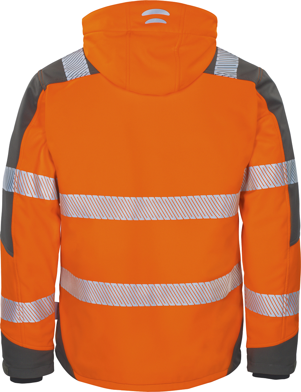 Winter-Kontrast-Softshelljacke leuchtorange-grau in Gr. XXL von Vizwell