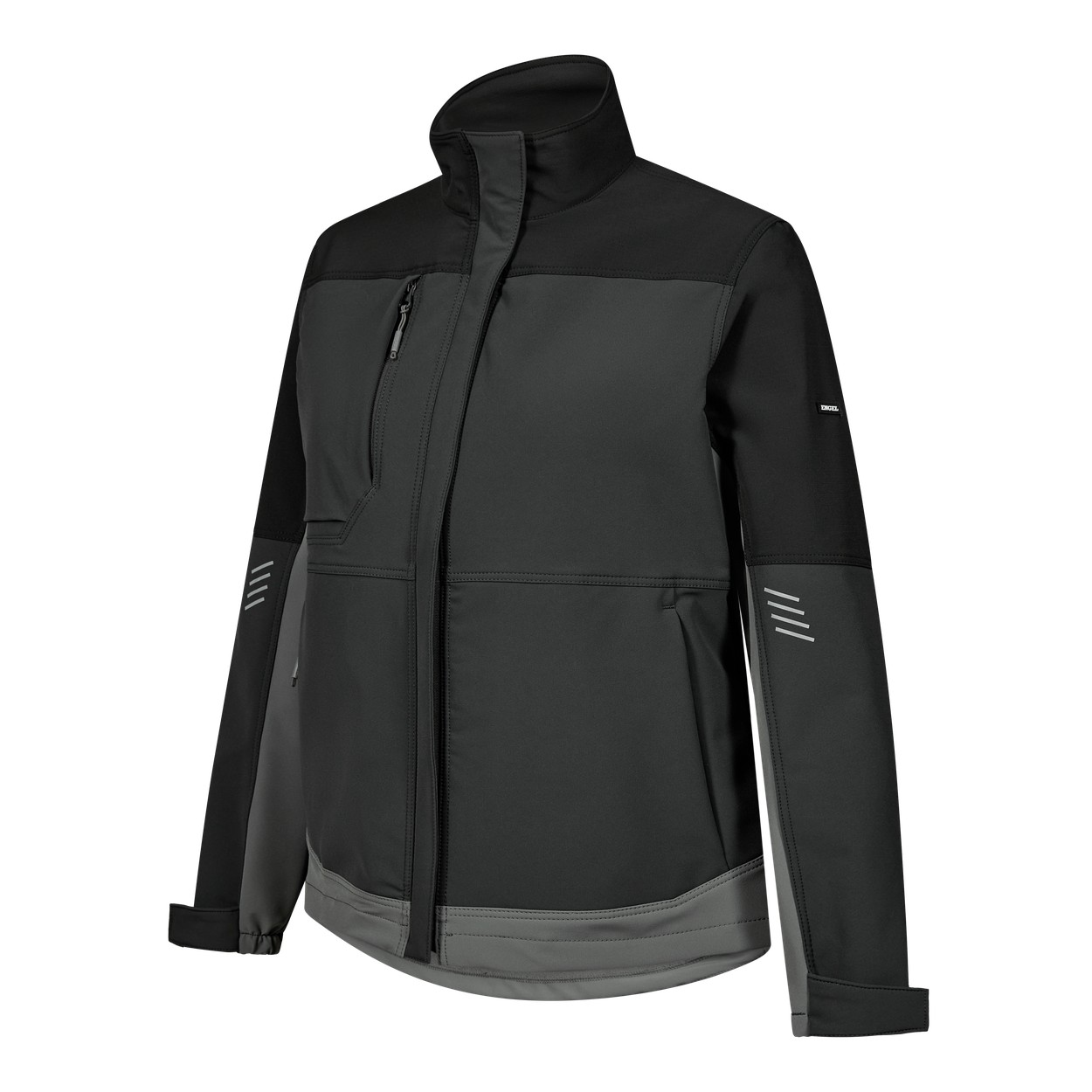 ENGEL Entire Damen Arbeitsjacke mit 4-Wege-Stretch in Anthrazitgrau/Schwarz, Größe XS