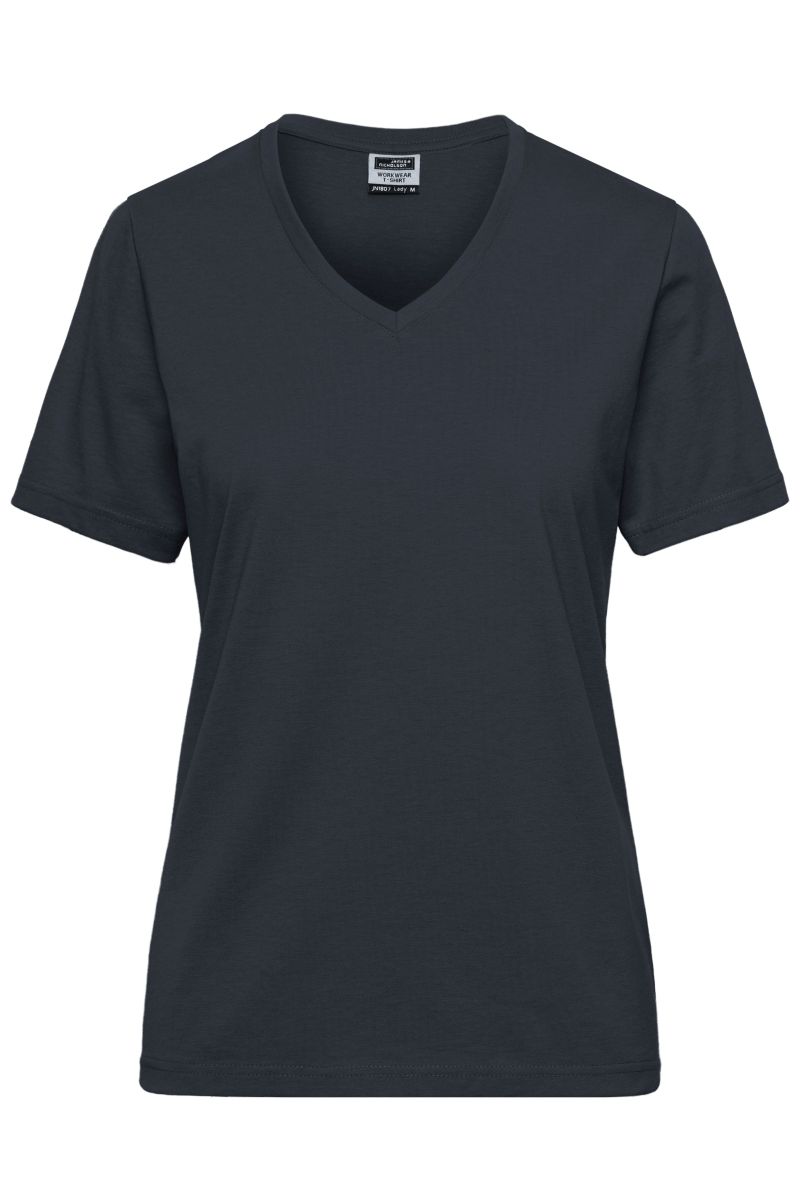 JN1807 Damen BIO Workwear T-Shirt in Carbon, Größe XS von James & Nicholson JN1807 Damen BIO Workwear T-Shirt in Carbon, Größe XS von James & Nicholson