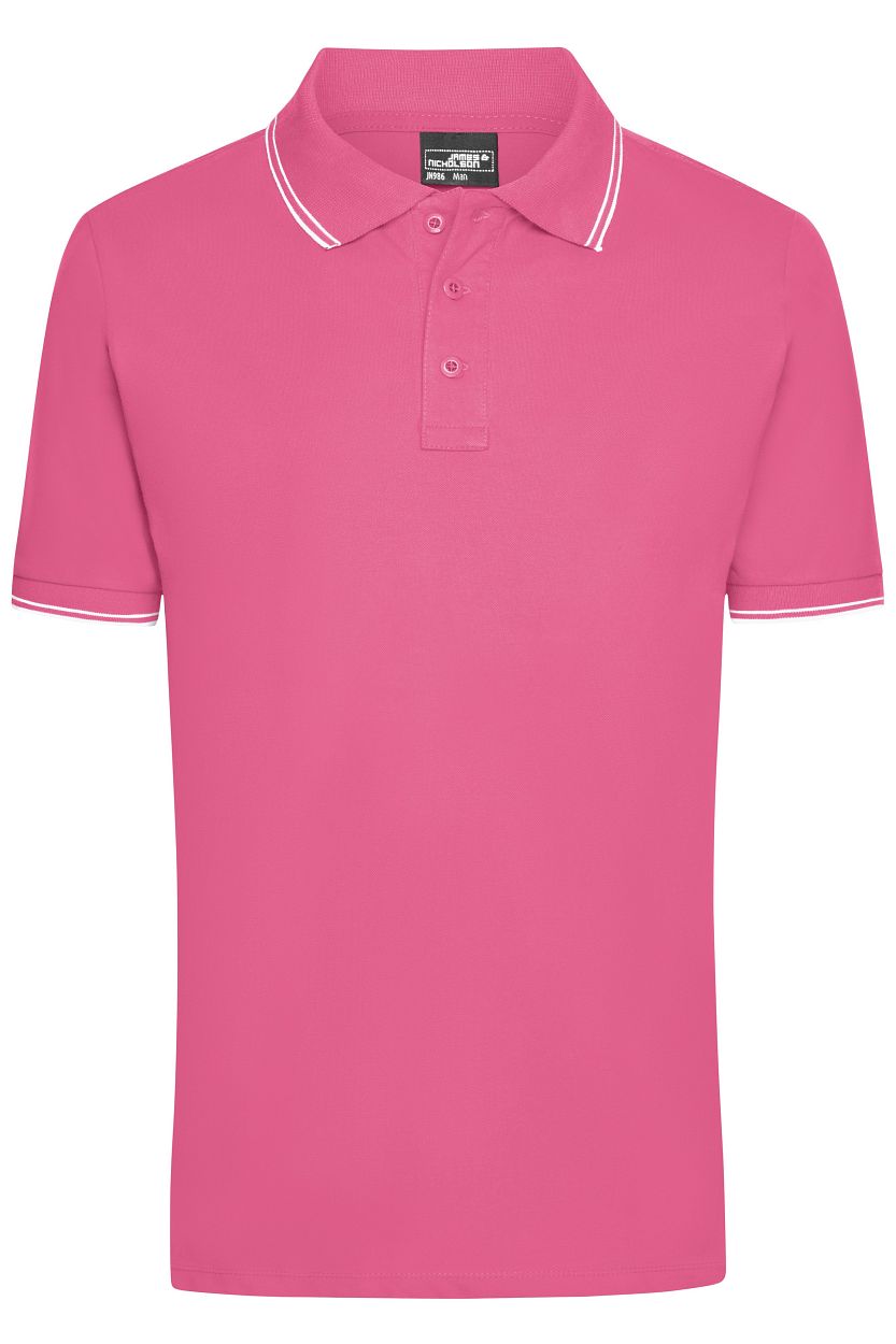 Men's Polo "JN986" in Pink/White, Größe 3XL - Daiber
