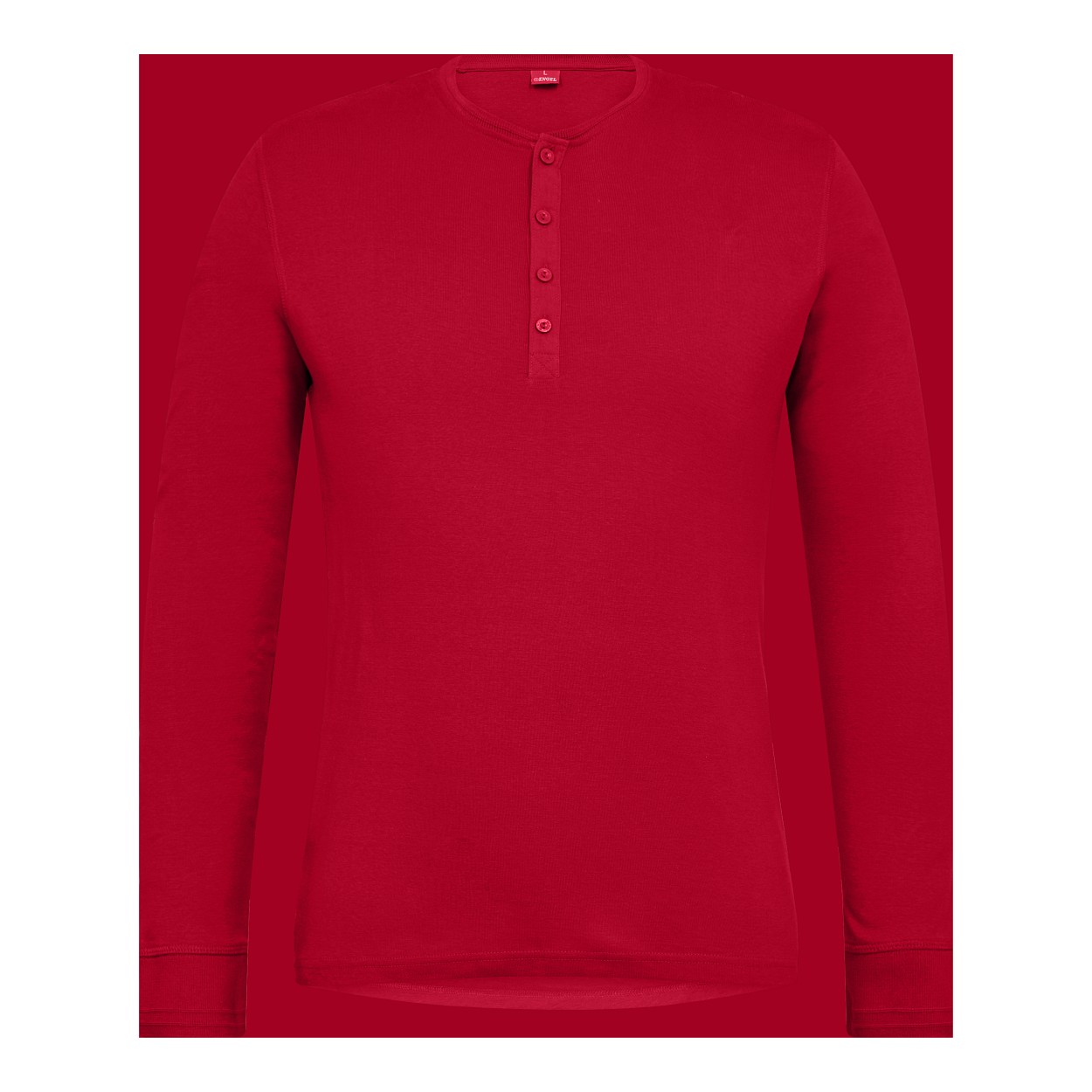 ENGEL Extend Grandad langarm-Shirt in Tomato Red, Größe XS