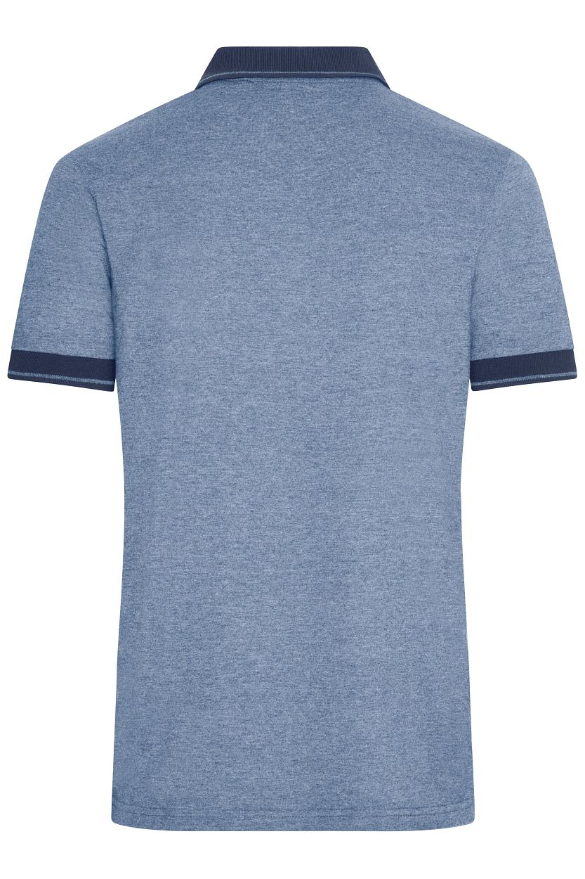 Men's Heather Polo "JN706" in Blue-Melange/Navy, Größe 3XL - Daiber