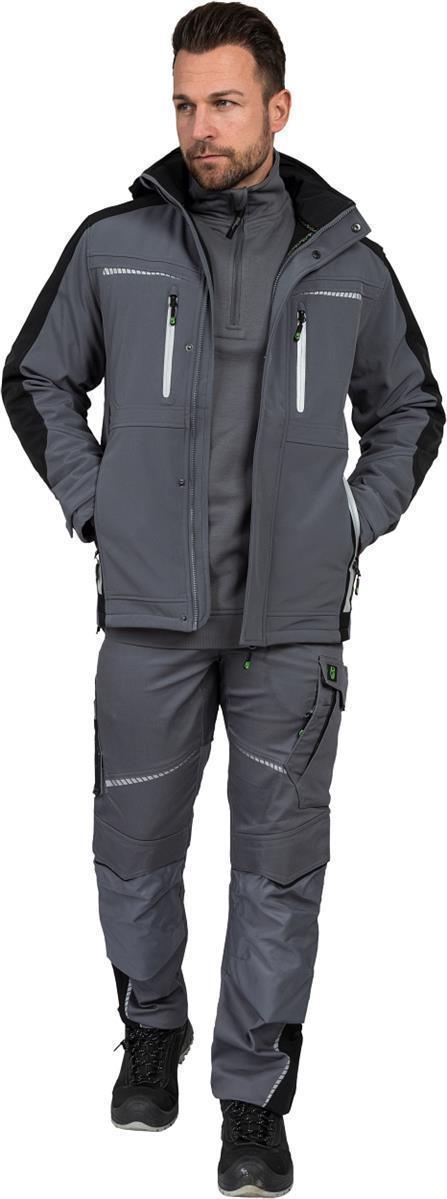 Softshelljacke Flex Line Grau/Schwarz FLEXS, Gr. 2XL von Leibwächter