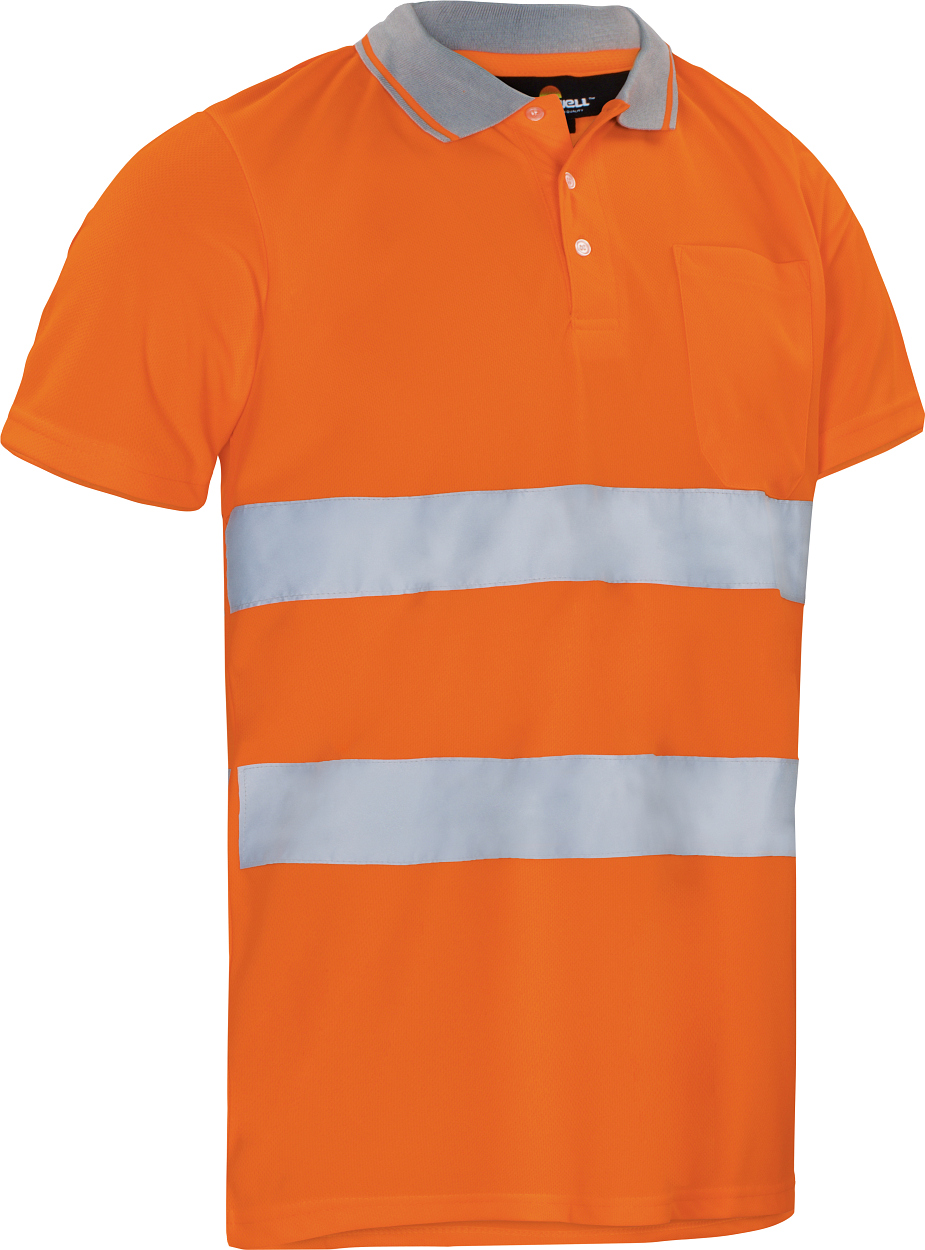 Warnschutzpoloshirt leuchtorange in Gr. XXL von Vizwell