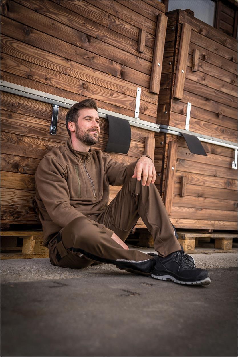 Zip-Sweater Paul FLEXR09 Flex Line in Haselnuss, Gr. 2XL von Leibwächter