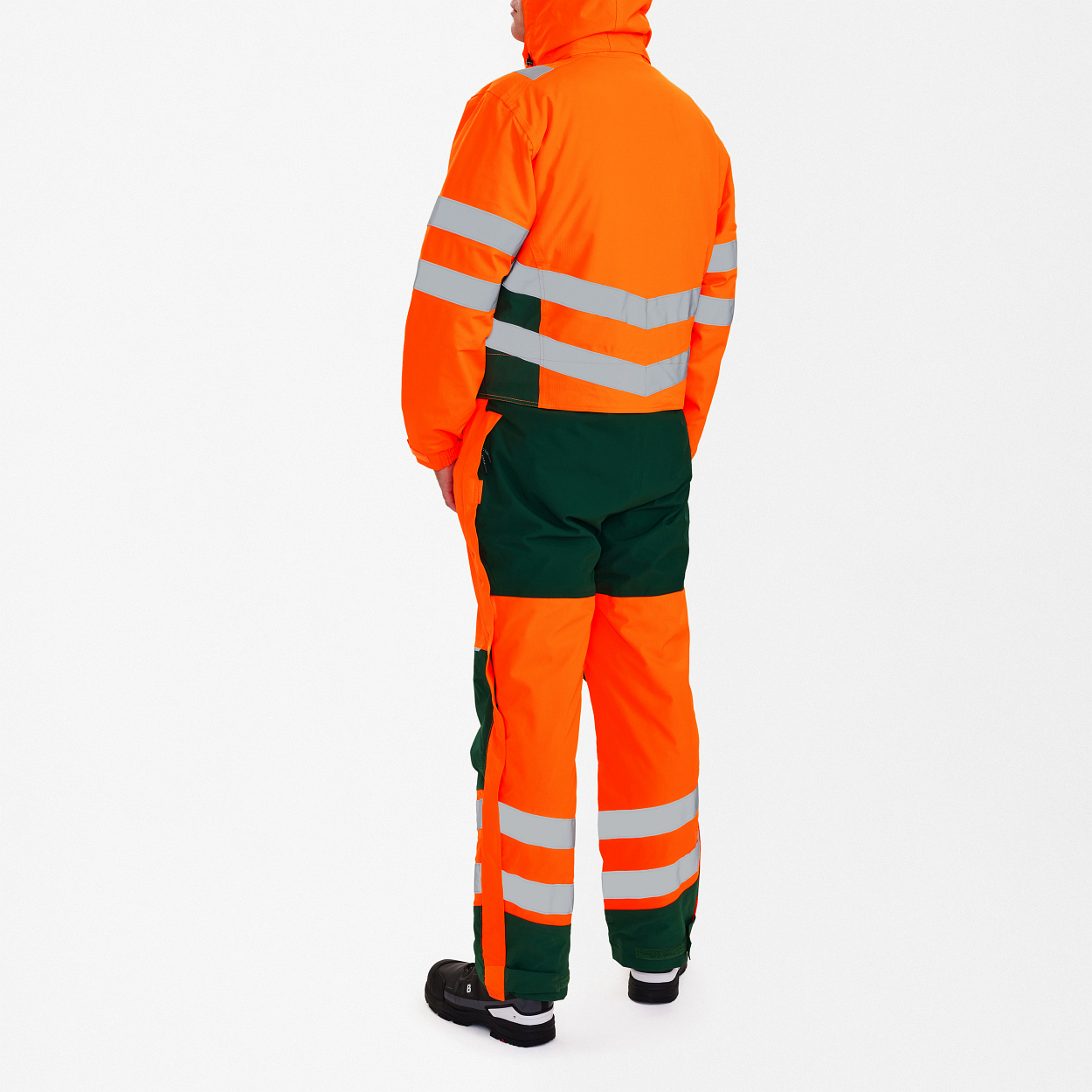 ENGEL Safety Winteroverall in Orange/Grün, Größe XS