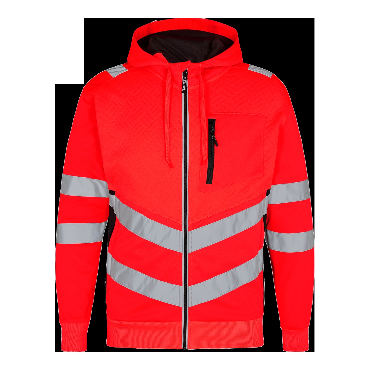 ENGEL Safety Sweatcardigan in Rot/Schwarz, Größe XS