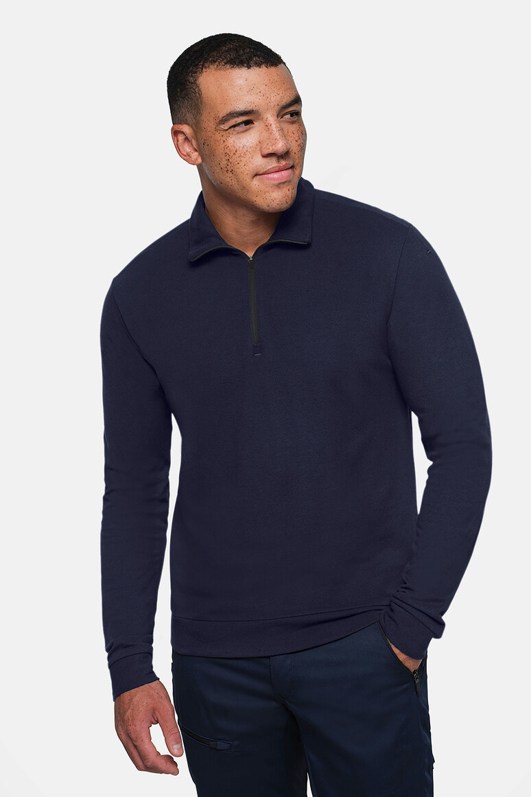 HAKRO 535 Zip-Longsleeve Piqué MIKRALINAR® ECO in Tinte, Größe 6XL