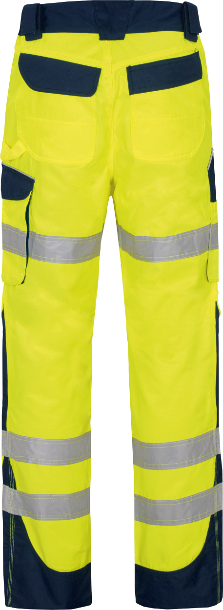 Warnschutz-Kontrast-Bundhose leuchtgelb-marine in Gr. 98 von Vizwell