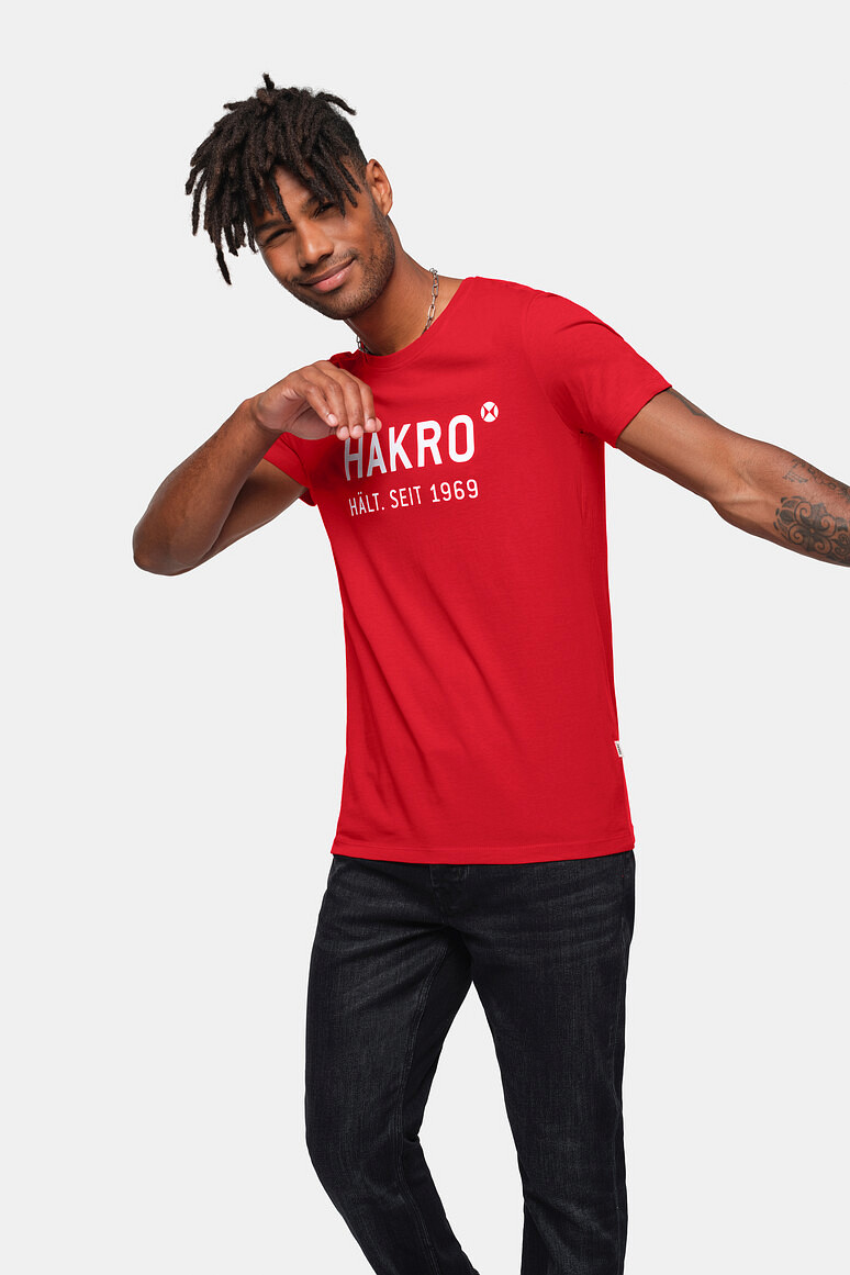 HAKRO 1969 T-Shirt Logo in rot, Größe 3XL