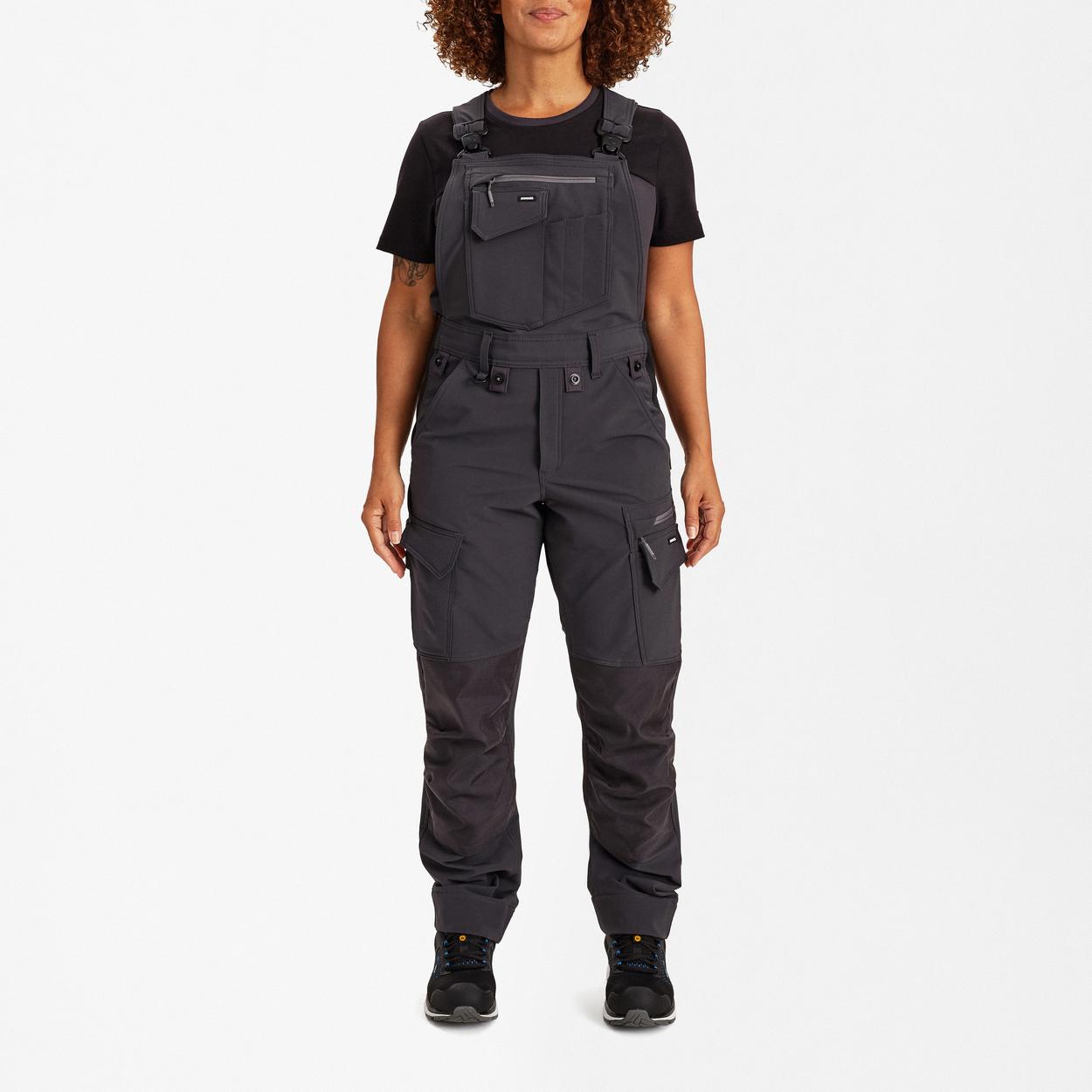 ENGEL Entire Damen Latzhose mit 4-Wege-Stretch in Anthrazitgrau/Schwarz, Größe 48