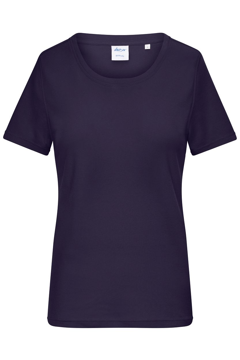 Ladies' T-Shirt 1:1 Rib OCS Standard "8039" in Deep-Purple, Größe 2XL - Daiber