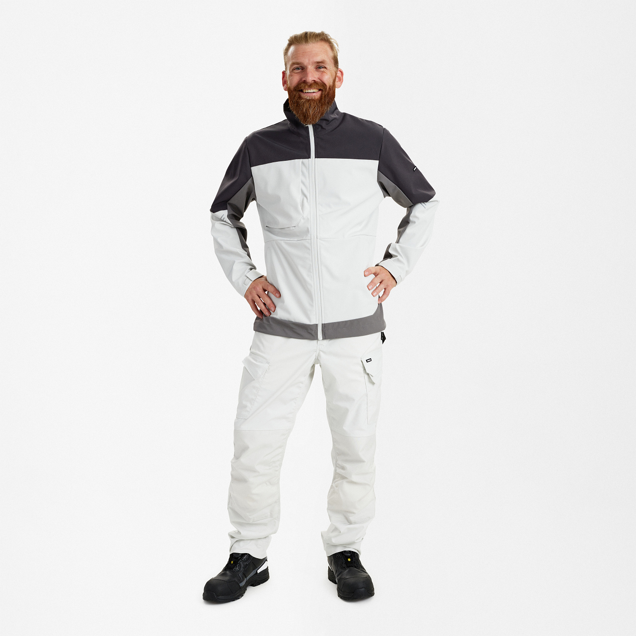 ENGEL Entire Softshelljacke in Bone White / Anthracite Grey, Größe XS