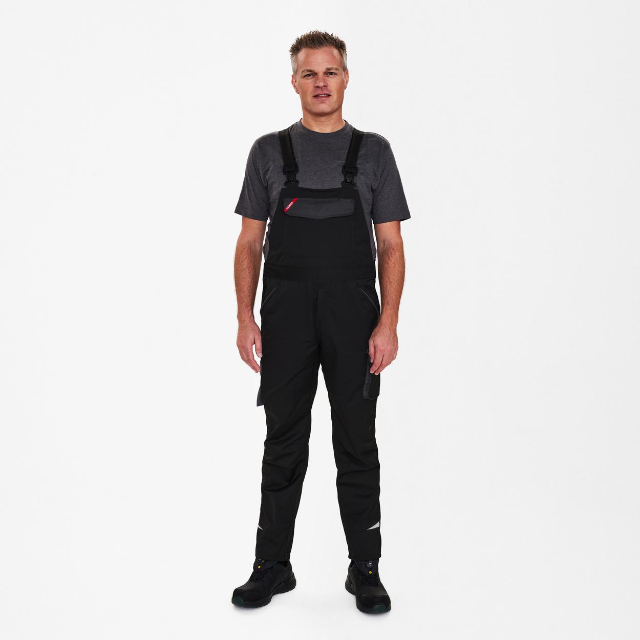 ENGEL Galaxy Light Latzhose in Schwarz/Anthrazit Grau, Größe 106