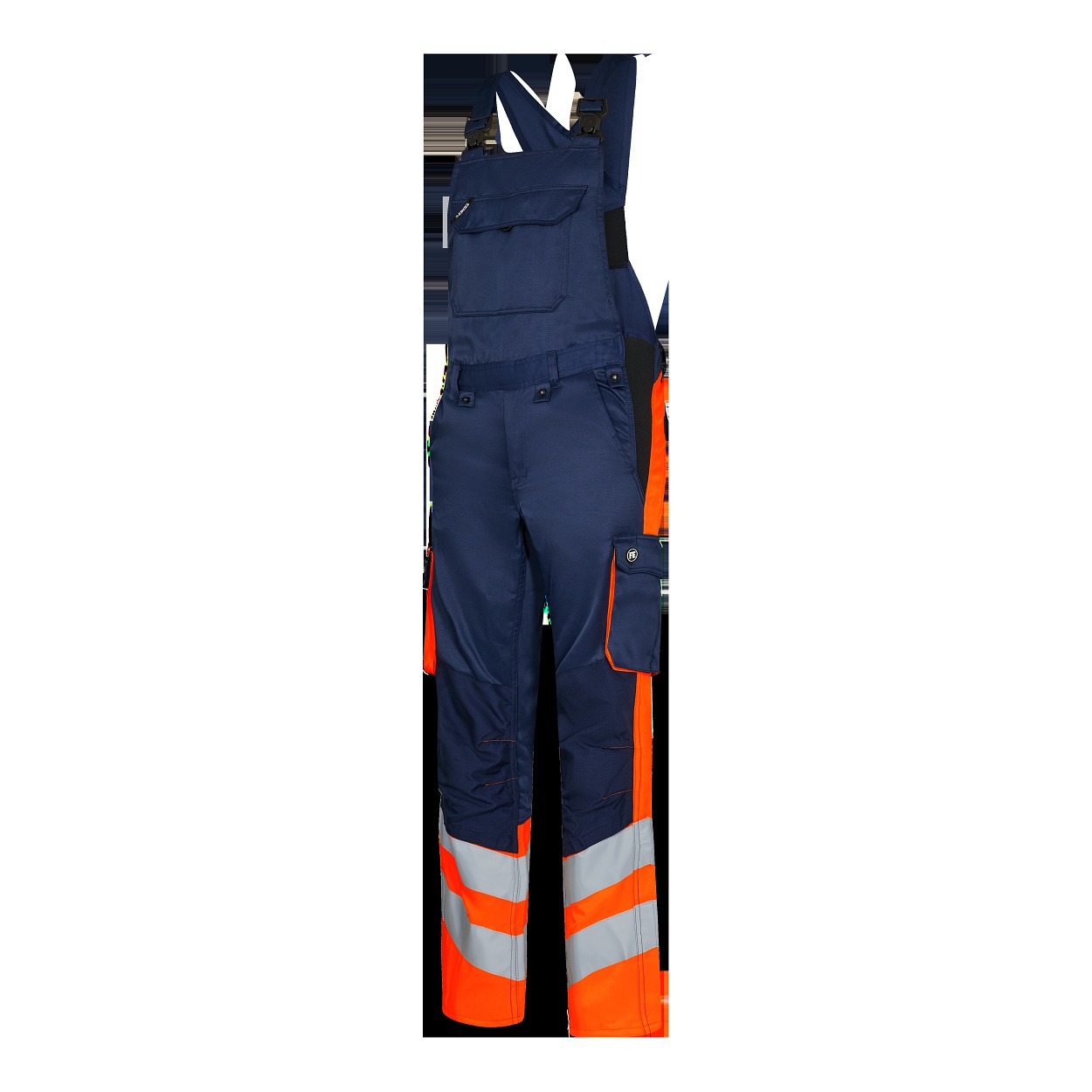 ENGEL Safety Light Latzhose in Blue Ink/Orange, Größe 106