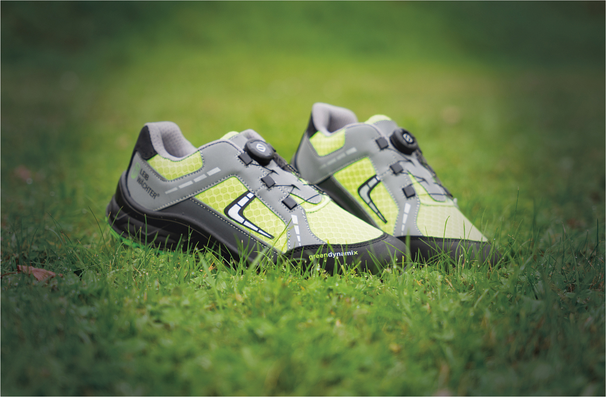 Halbschuh L1295 Basel in Grau/Schwarz/Grün, Gr. 47 von Leibwächter