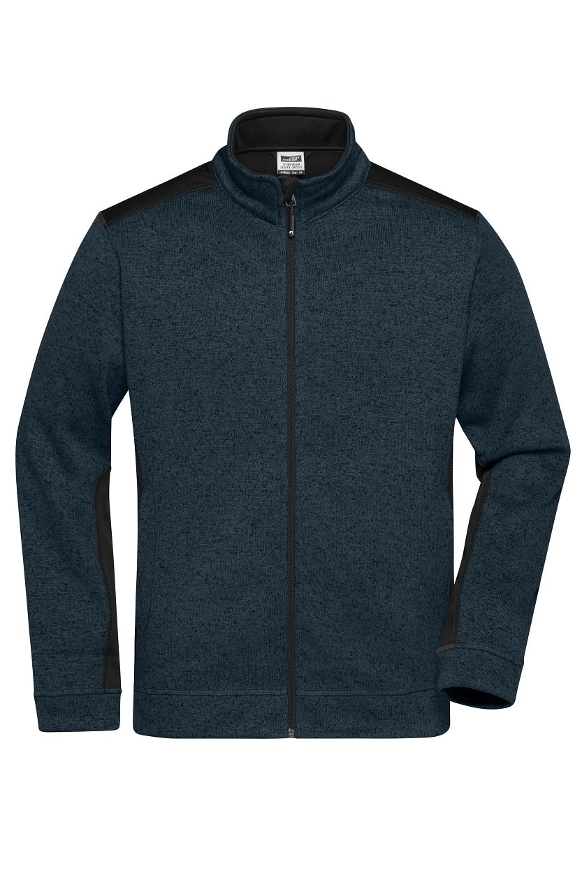 Men's Knitted Workwear Fleece Jacket - STRONG - "JN862" in Navy/Navy, Größe 6XL - Daiber