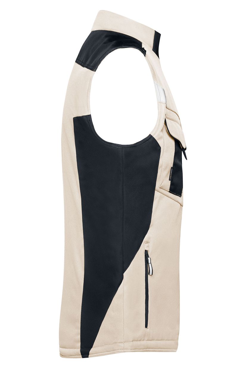 Craftsmen Softshell Vest - STRONG - "JN825" in Stone/Black, Größe 6XL - Daiber