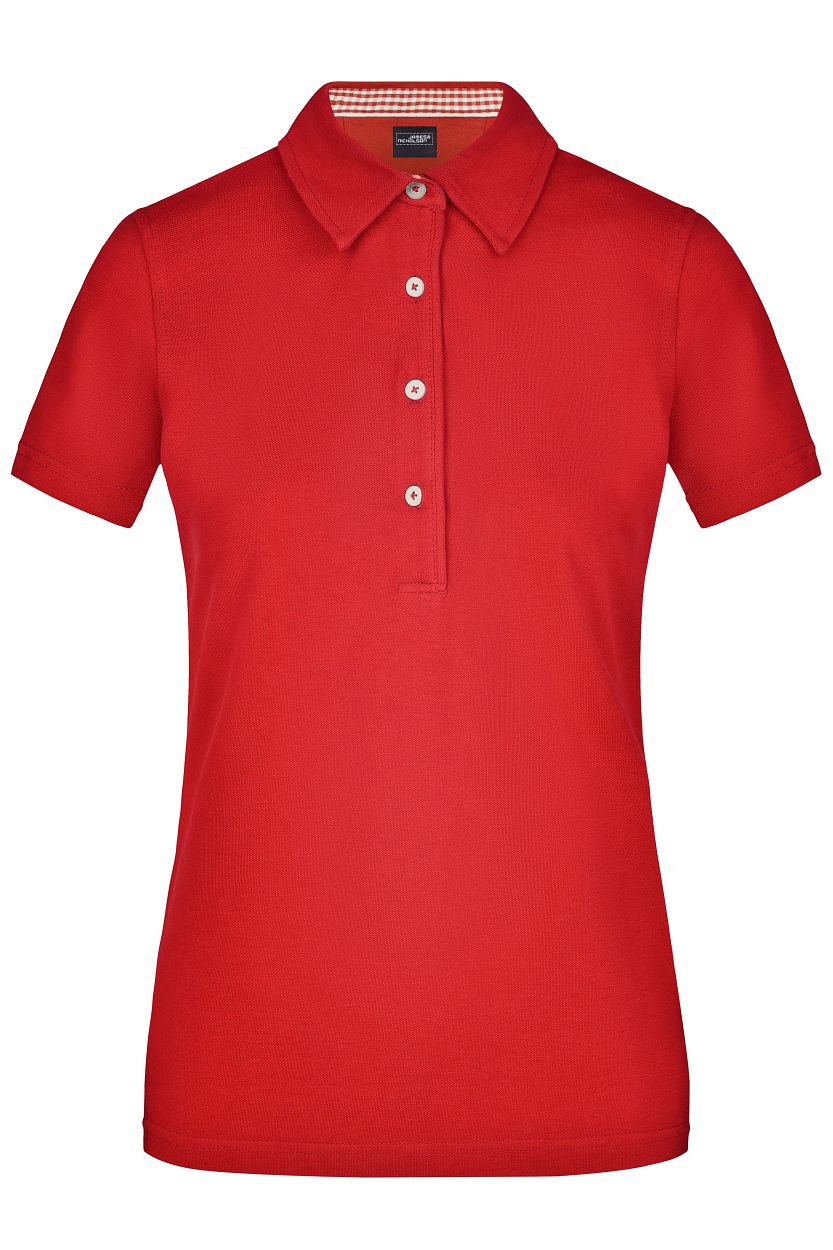 Ladies' Plain Polo "JN969" in Red/Red-White, Größe 2XL - Daiber