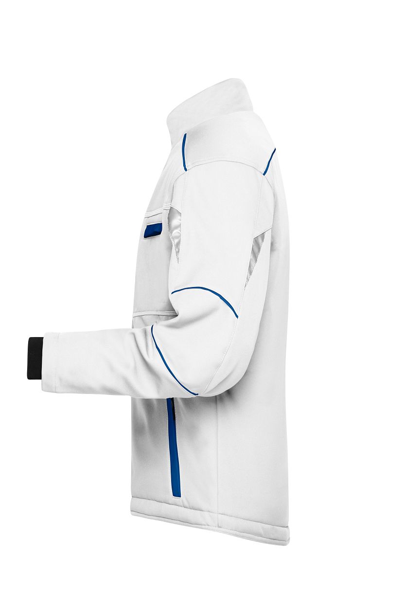 Workwear Softshell Padded Jacket - COLOR - "JN853" in White/Royal, Größe 6XL - Daiber