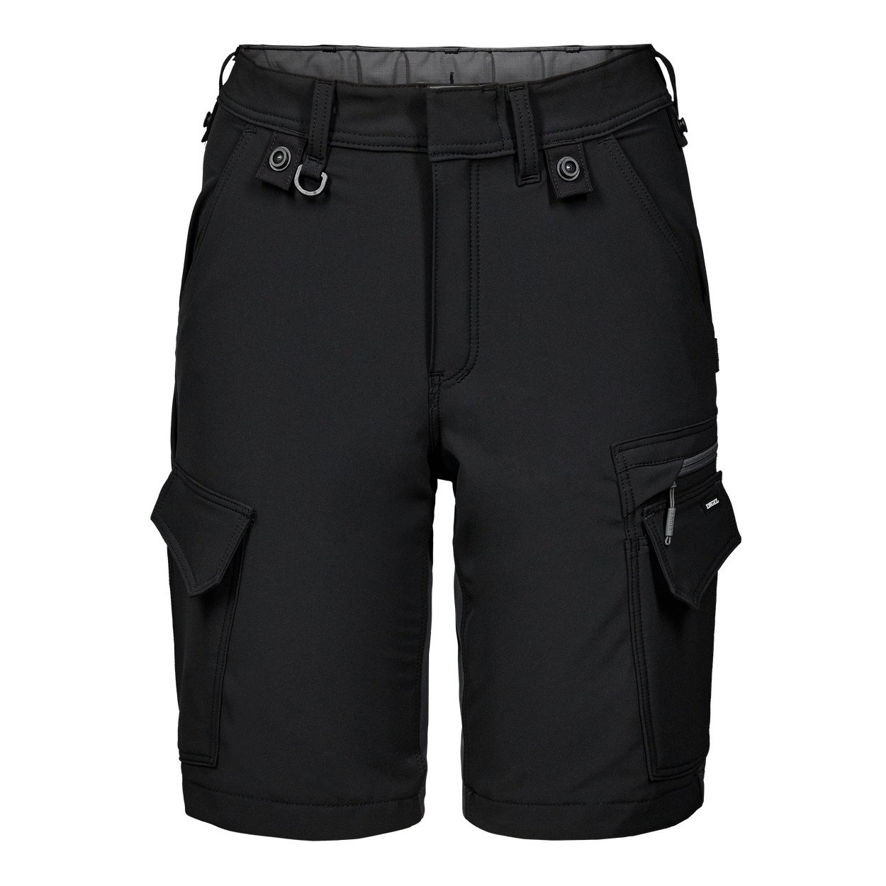 ENGEL Entire Damen Arbeitsshorts mit 4-Wege-Stretch in Schwarz/Anthrazit Grau, Größe 48