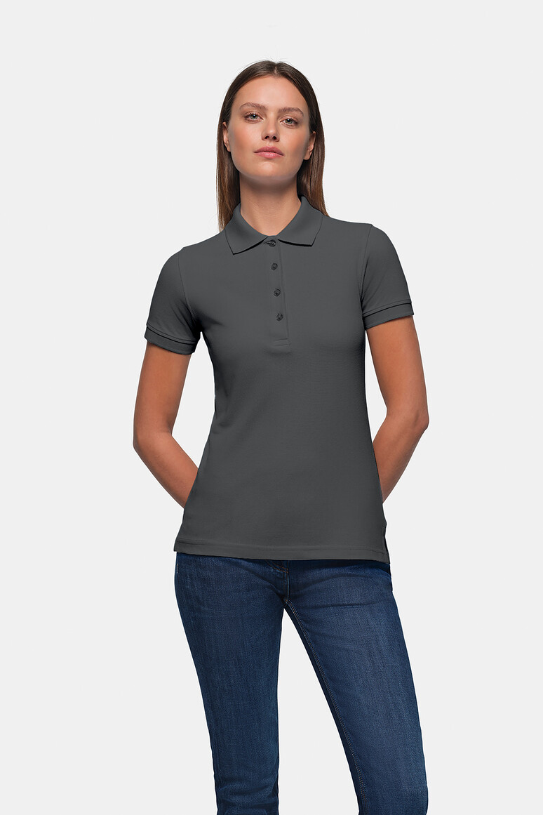HAKRO 110 Damen Poloshirt Classic in Anthrazit, Größe 3XL