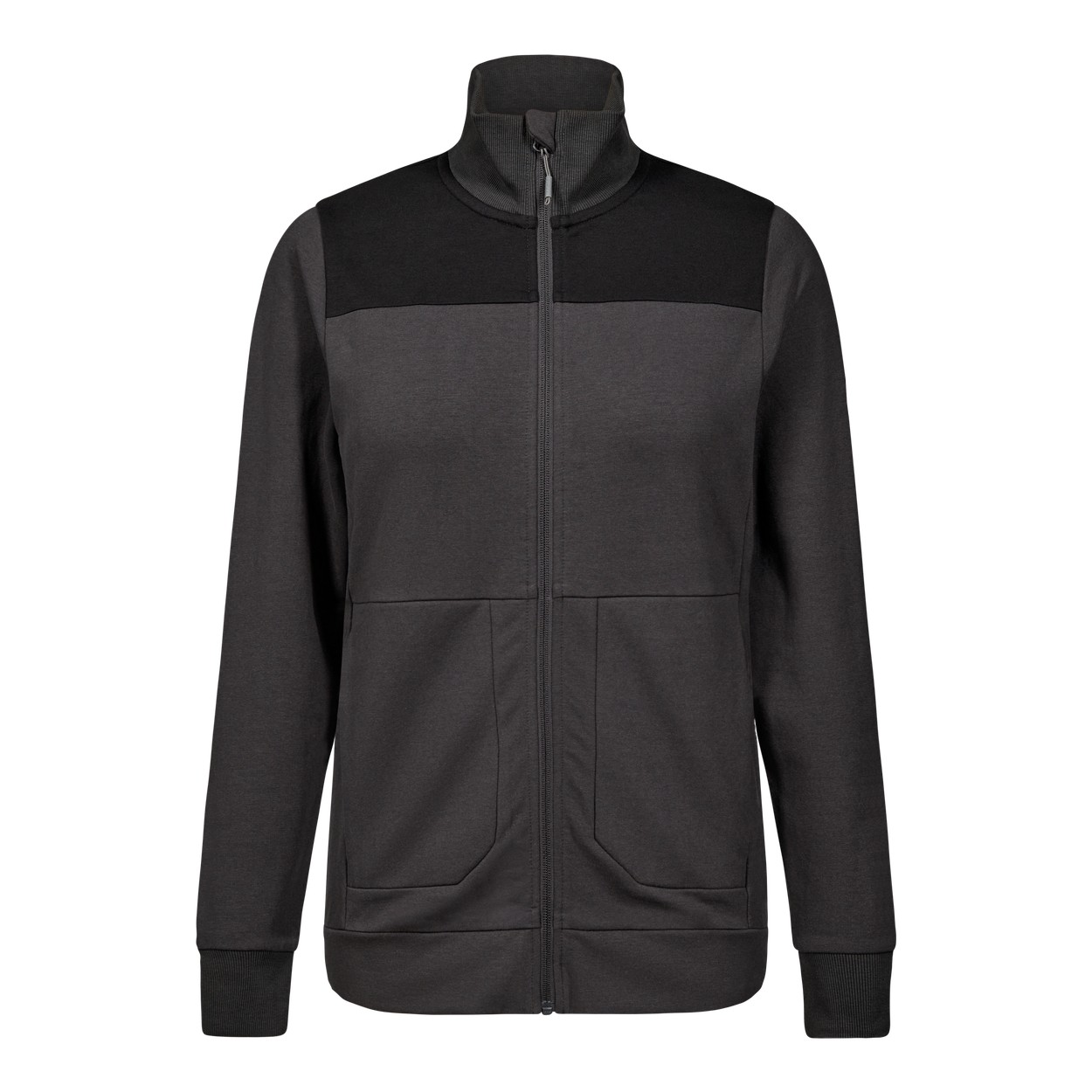 ENGEL Entire Damen Sweatcardigan mit Kragen in Anthrazitgrau/Schwarz, Größe XS