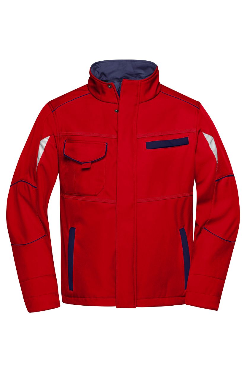 Workwear Softshell Jacket - COLOR - "JN851" in Red/Navy, Größe 6XL - Daiber