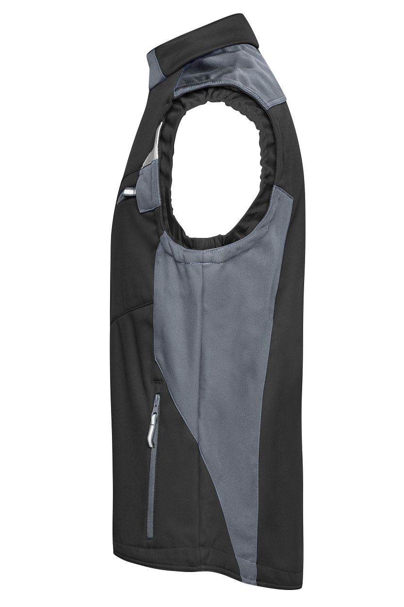 Workwear Softshell Vest - STRONG - "JN845" in Black/Carbon, Größe 6XL - Daiber