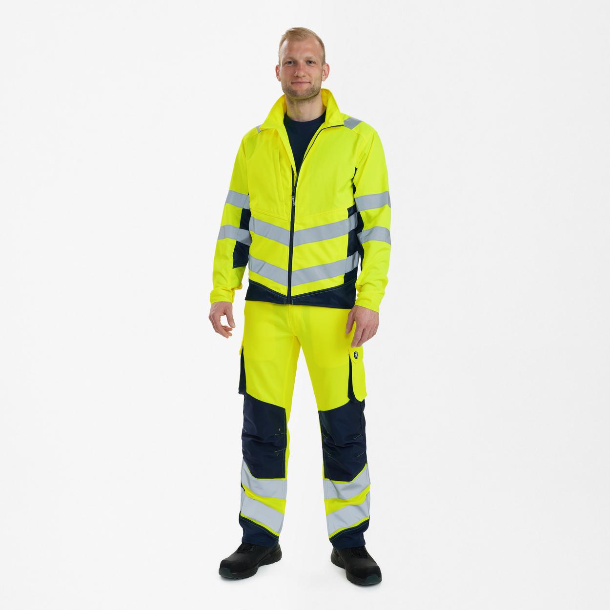ENGEL Safety Light Arbeitsjacke in Gelb/Blue Ink, Größe XS