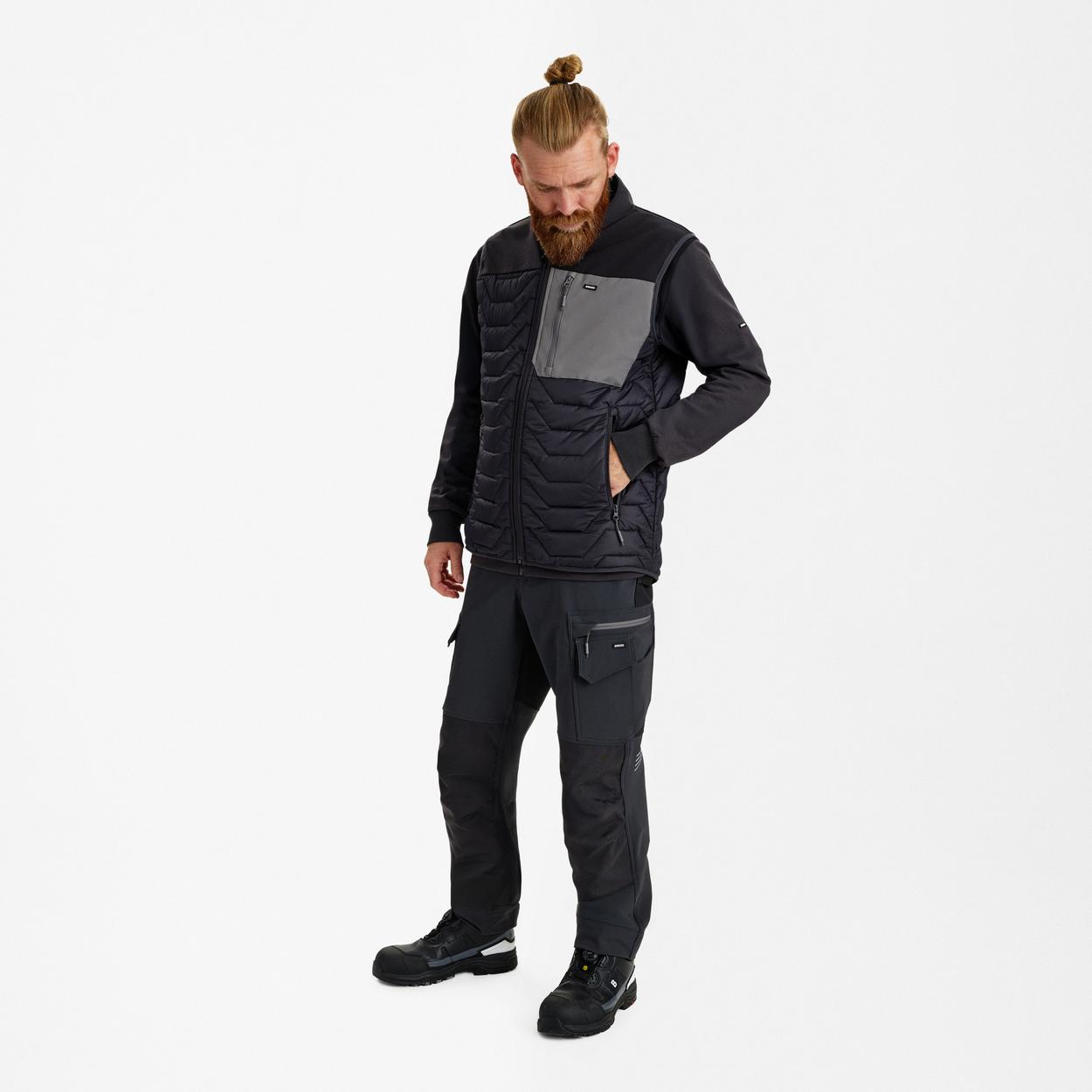 ENGEL Entire Steppweste in Anthrazitgrau/Schwarz, Größe XS