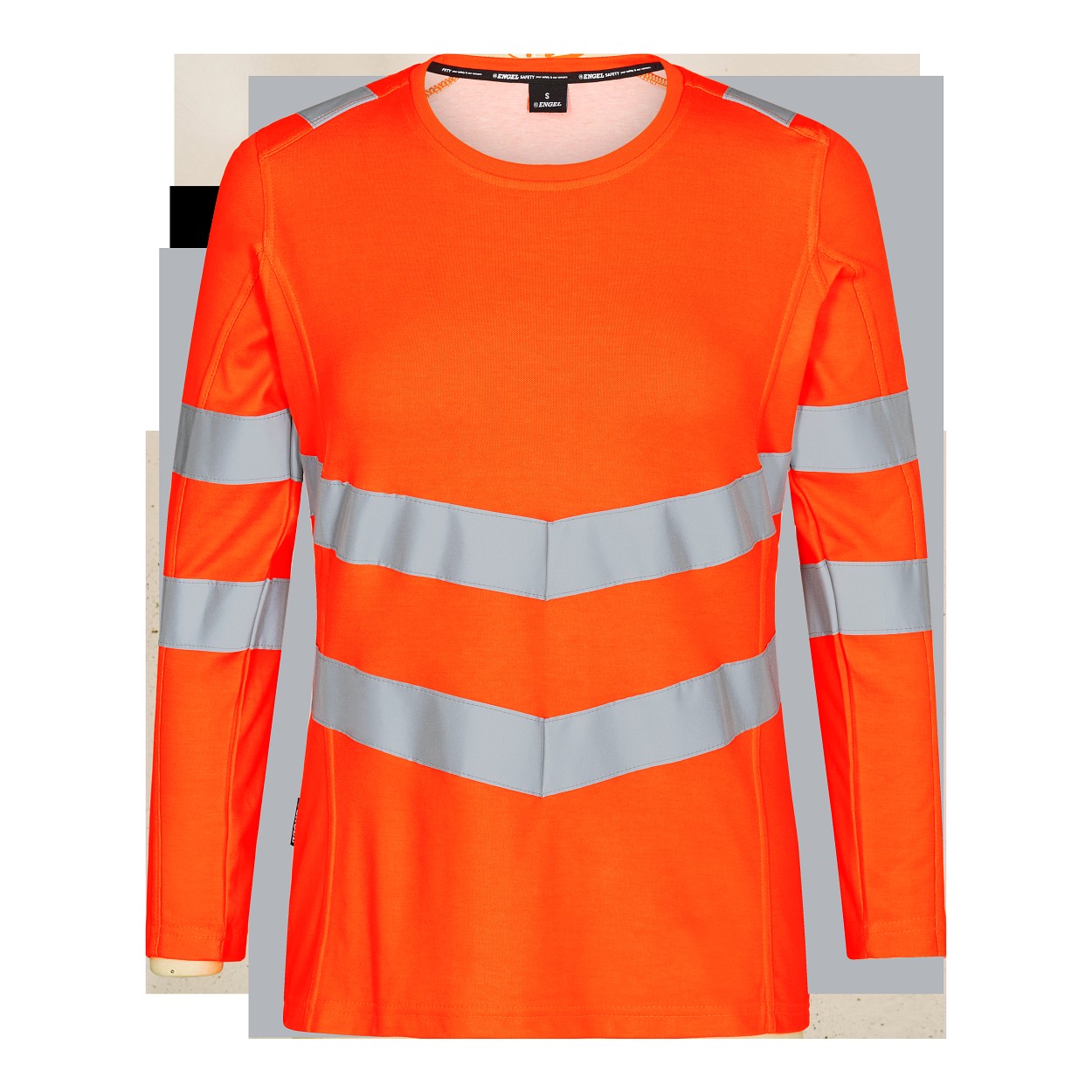 ENGEL Safety Damen langarm-Shirt in Hi-vis Orange, Größe XS