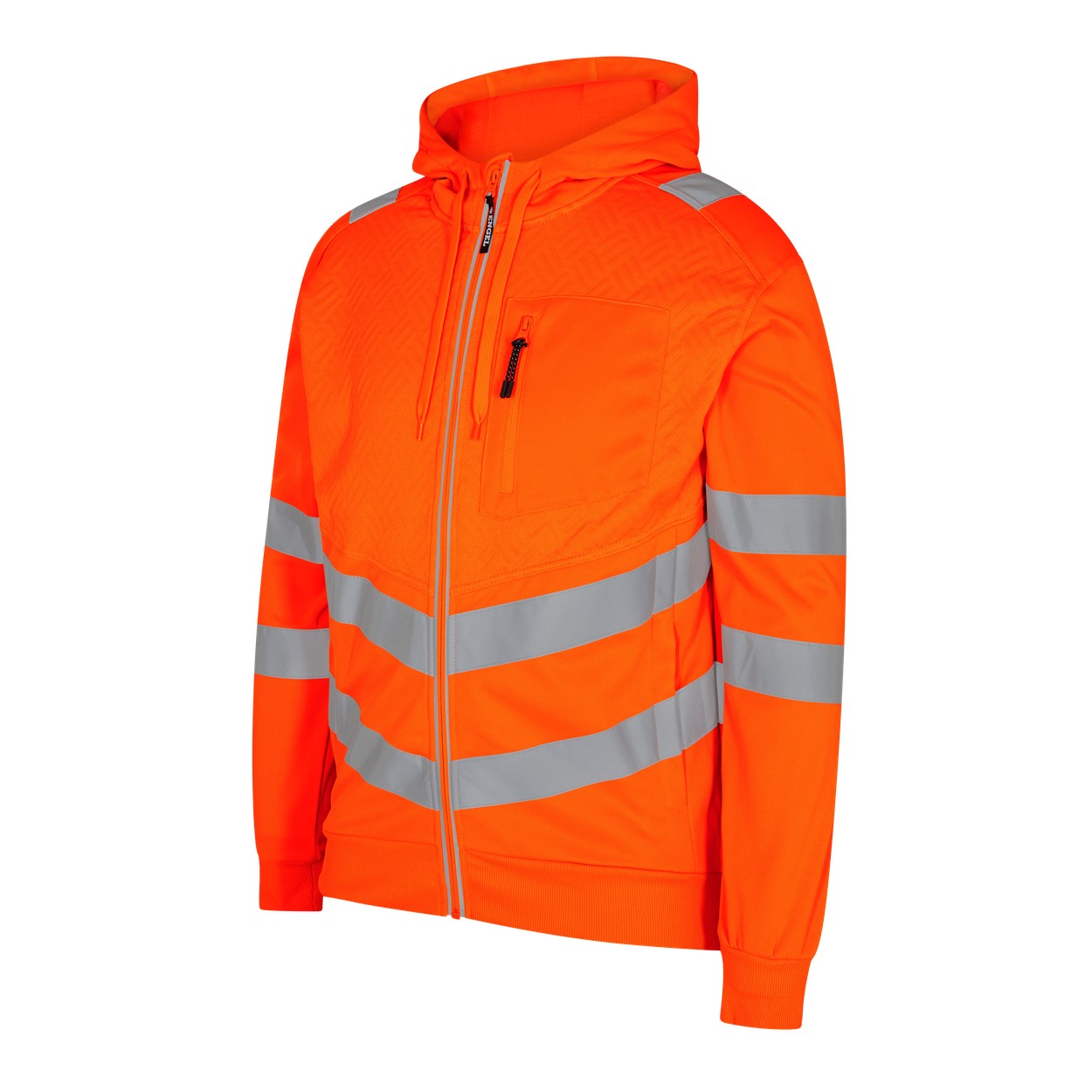 ENGEL Safety Sweatcardigan in Hi-vis Orange, Größe XS