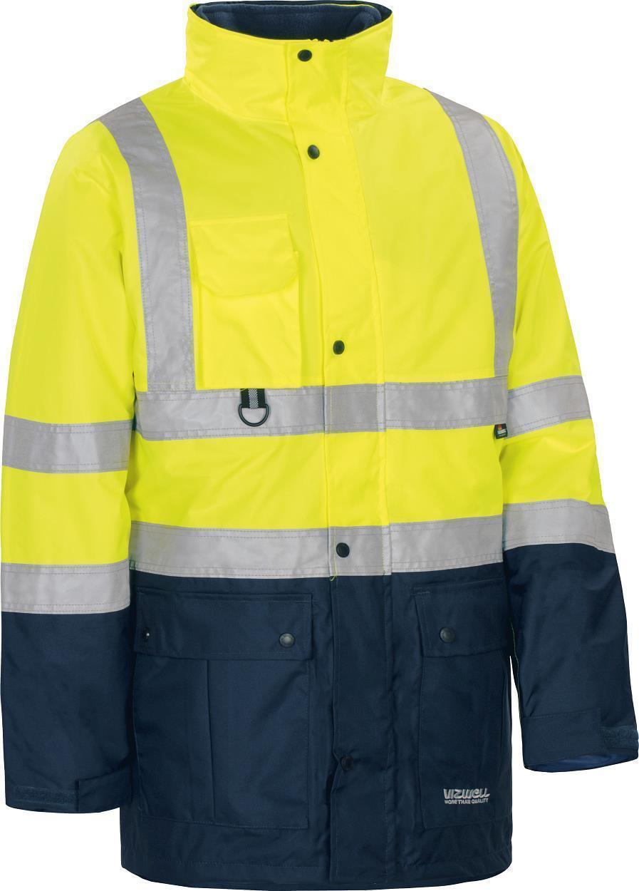 Warnschutz-Kontrast-Parka leuchtgelb-marine in Gr. XXL von Vizwell