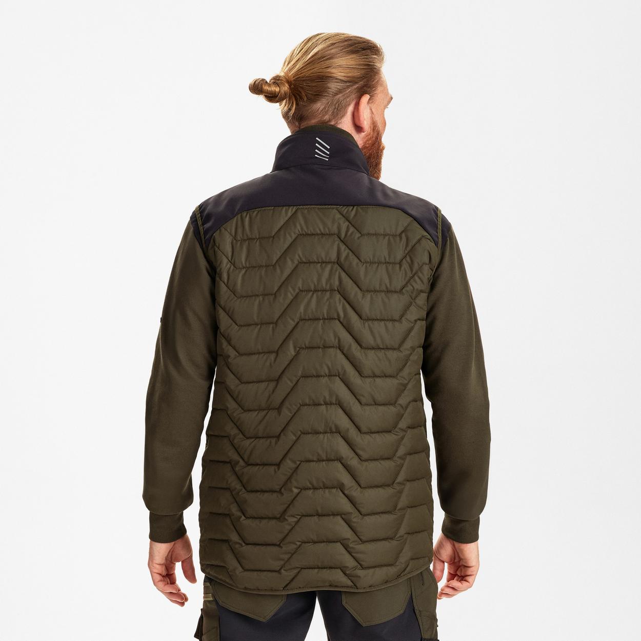 ENGEL Entire Steppweste in Forest Green/Schwarz, Größe 2XL