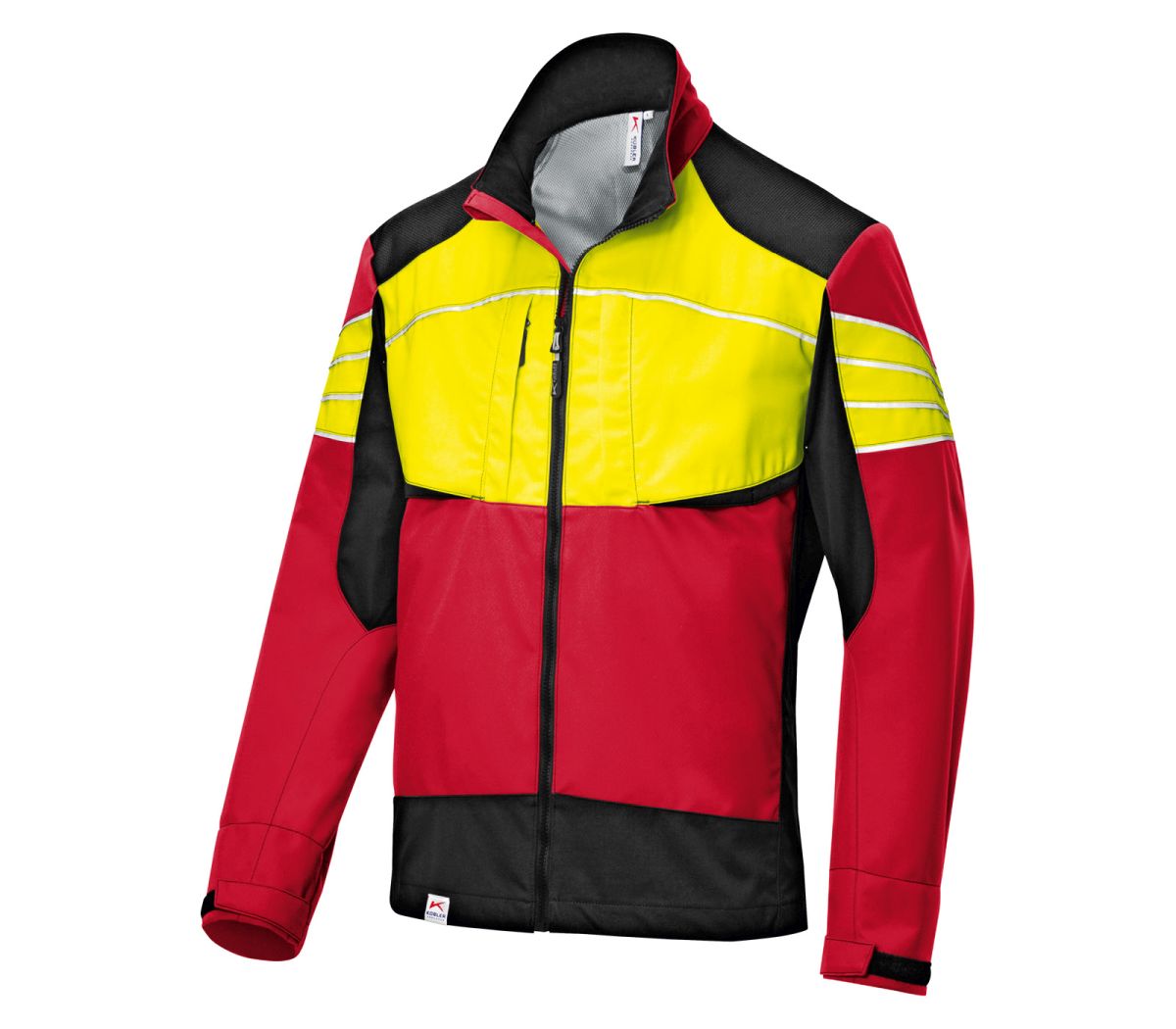 KÜBLER FOREST Ultrashell Jacke in Rot / Warngelb, Größe 4XL