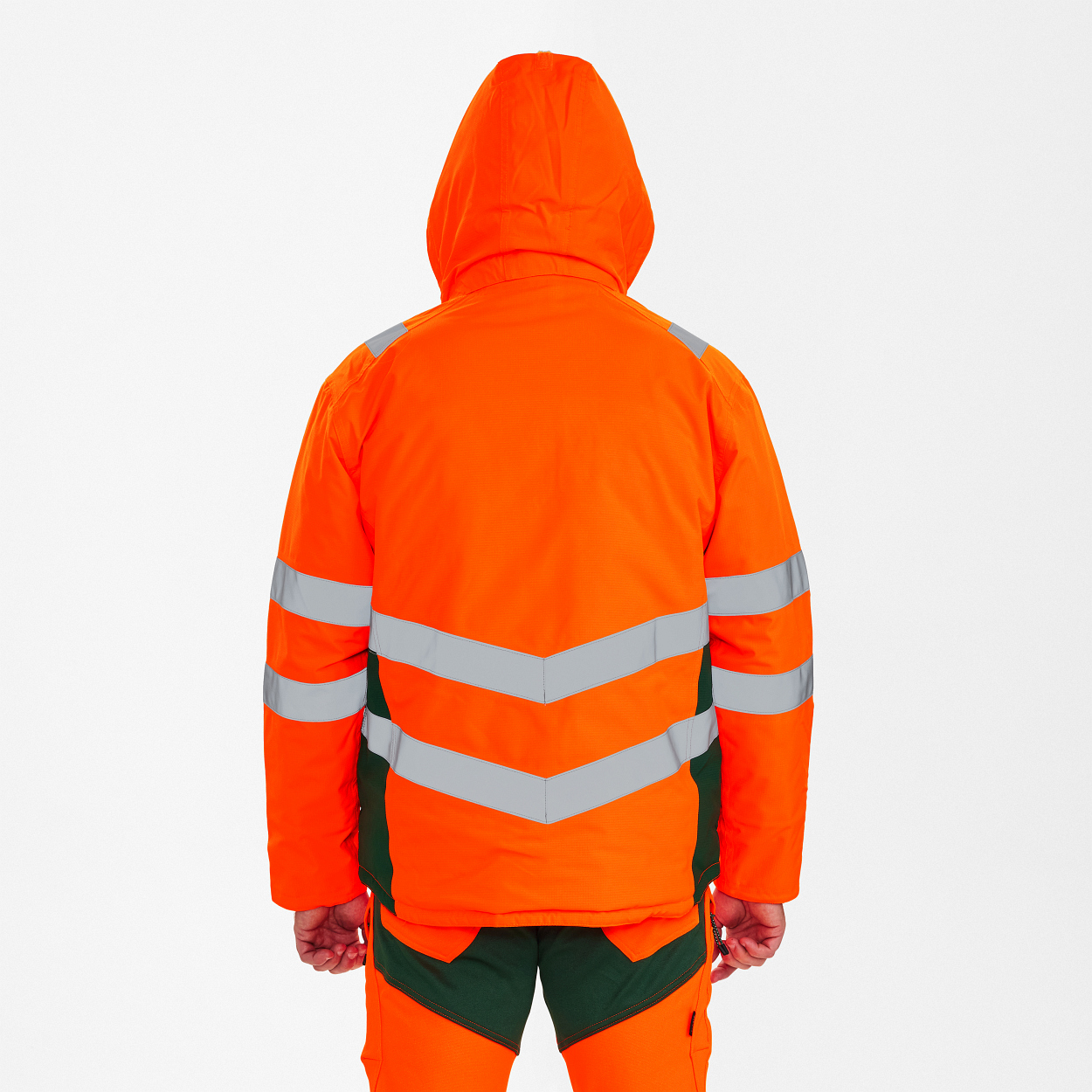 ENGEL Safety Winterjacke in Orange/Grün, Größe XS