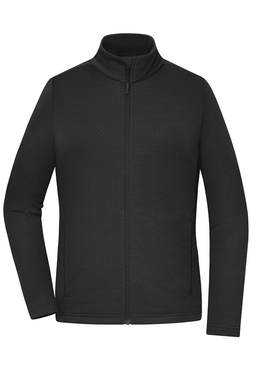 Ladies' Sports Structured Fleece Jacket GRS "JN1387" in Black, Größe 2XL - Daiber