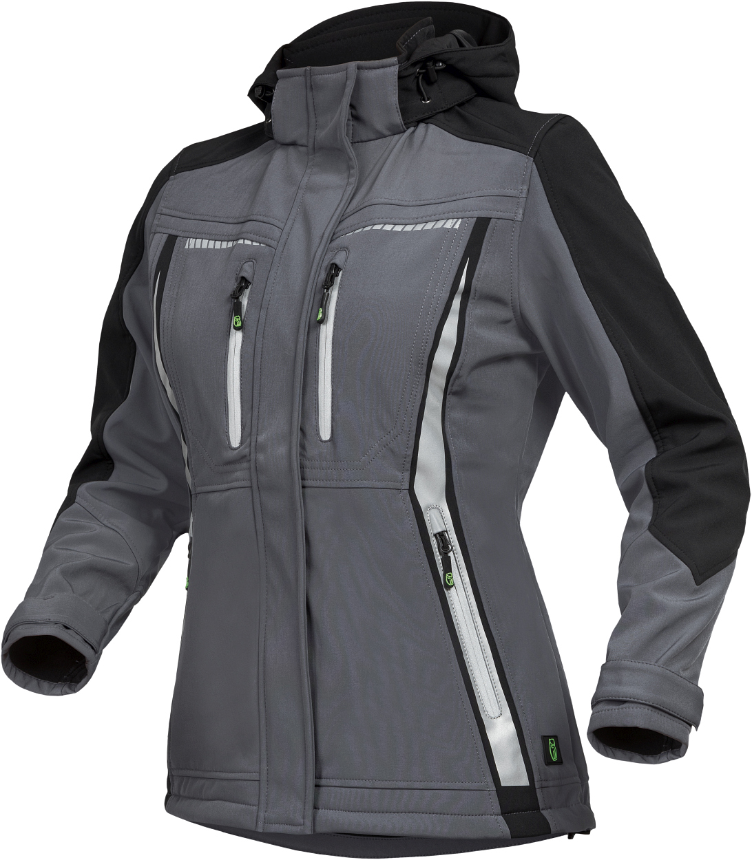 Damen Softshelljacke Flex Line Grau/Schwarz FLXDS, Gr. 34 von Leibwächter Damen Softshelljacke Flex Line Grau/Schwarz FLXDS, Gr. 52 von Leibwächter