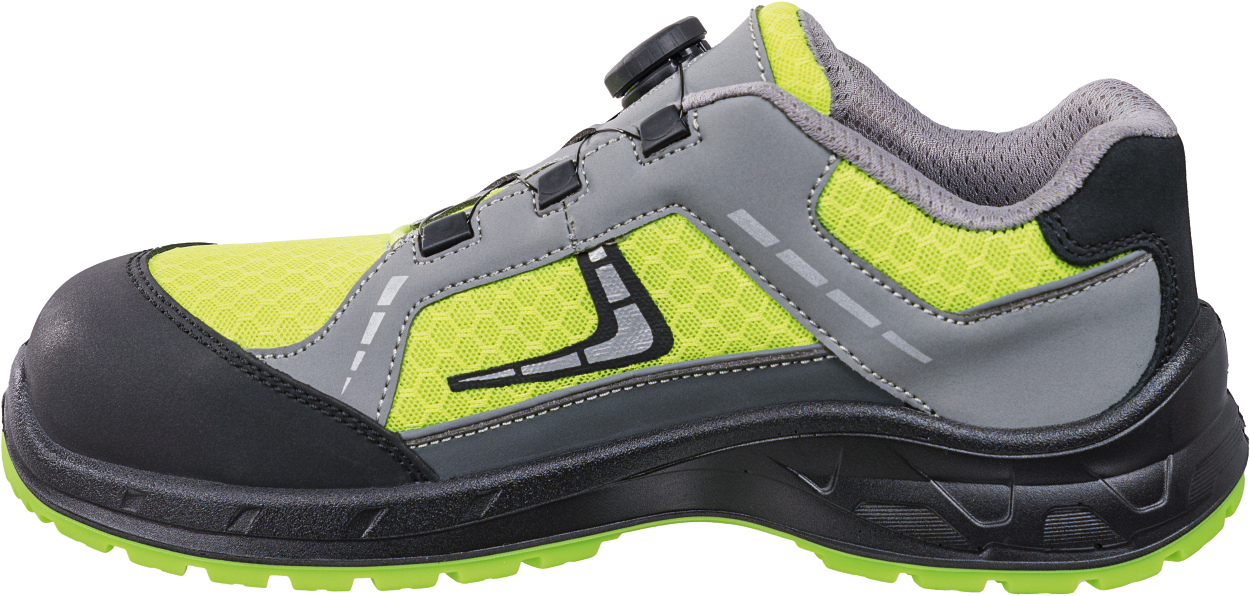 Halbschuh L1295 Basel in Grau/Schwarz/Grün, Gr. 47 von Leibwächter