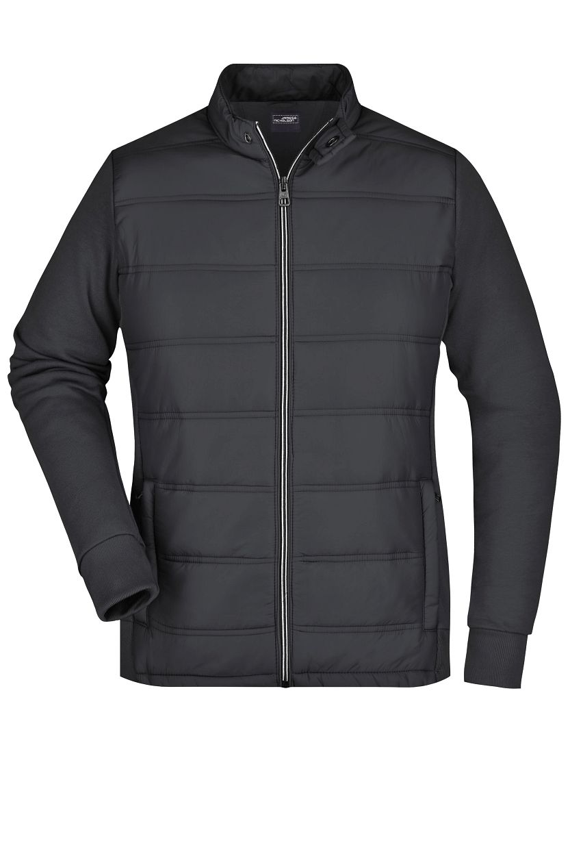 Ladies' Hybrid Sweat Jacket "JN1123" in Black, Größe 2XL - Daiber