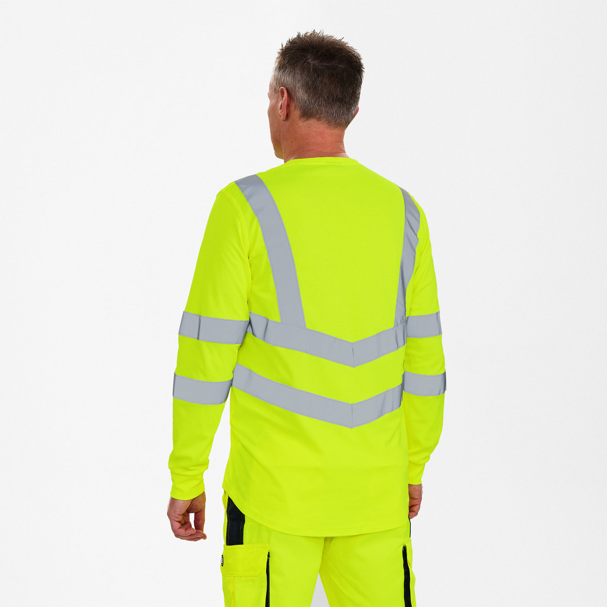 ENGEL Safety Grandad langarm-Shirt in Gelb, Größe XS