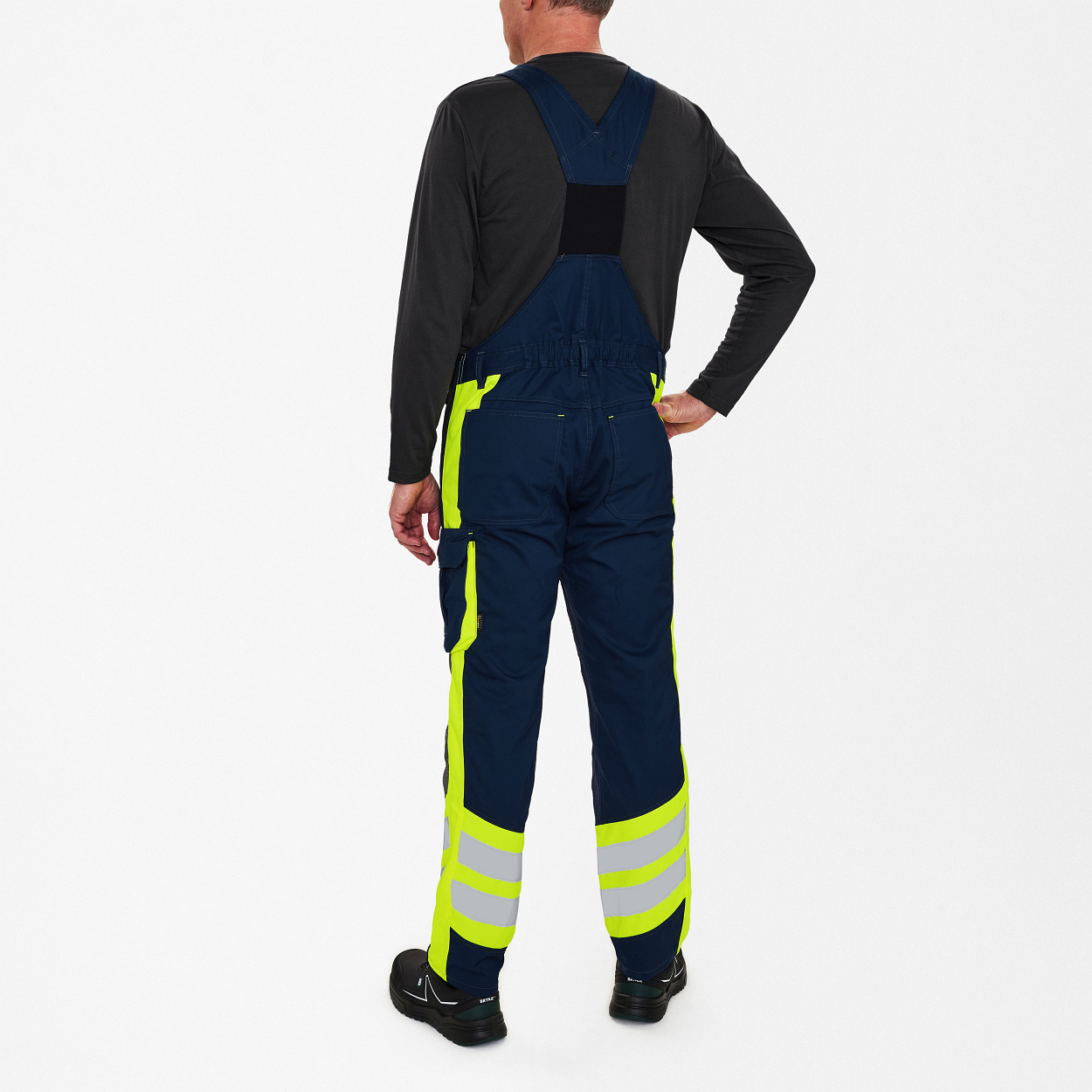 ENGEL Cargo Latzhose in Blue Ink/Gelb, Größe 106